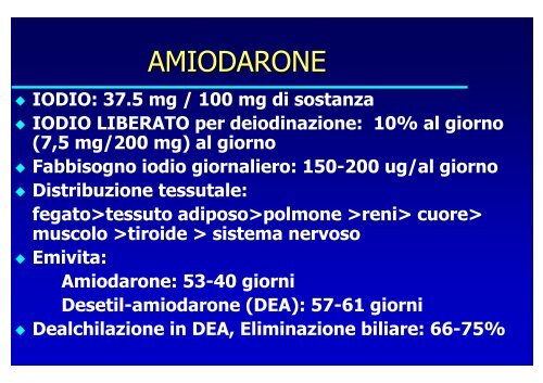 Amiodarone e tiroide. - Cuorediverona.it
