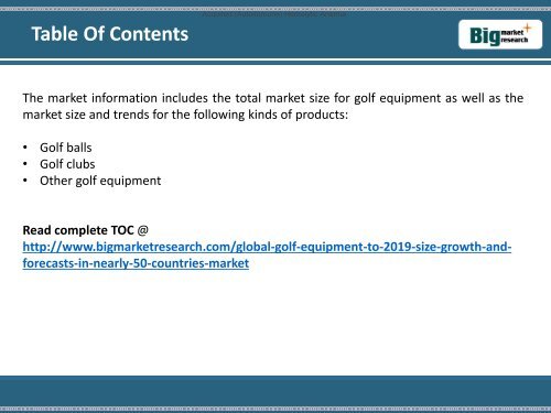 Global Golf Equipment Market Growth in 50 Countries to 2019