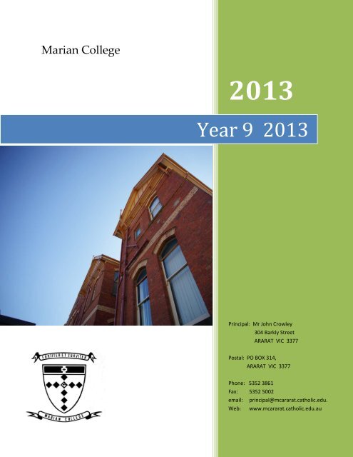 Year 9 2013 - Marian College