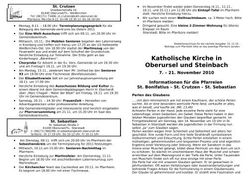 Pfarrblatt vom 09.11.2010 - Katholisches Oberursel