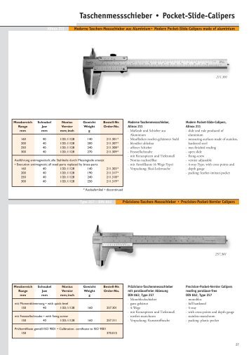 Taschenmessschieber â€¢ Pocket-Slide-Calipers