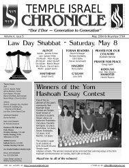 Chronicle May04 - Temple Israel