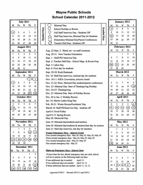 Wayne Public Schools Calendar District Calendar 2022