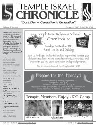 CHRONICLE CHRONICLE CHRONICLE - Temple Israel