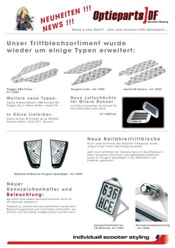 NEUHEITEN !!! NEWS !!! - Opticparts DF