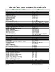 CSDA Exam Topics and the Consolidated Reference List (CRL)