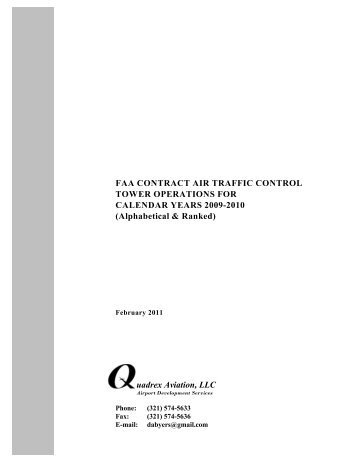 FAA CY 2009-2010 FCT Operations - Contract Tower Association