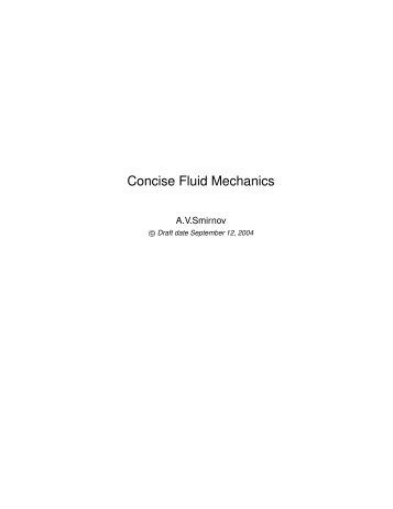 Concise Fluid Mechanics - WVU Mechanical and Aerospace ...