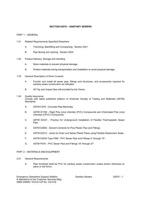 Specifications Volume One (Div. 0 thru 07) - Lord and Son ...