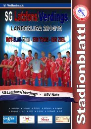 Stadionblattl SG Latzfons/ Verdings - ASV Natz