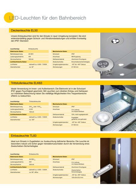 LED-Leuchten für den Bahnbereich [.PDF-Datei] - ESCHA TSL GmbH