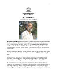 Osmania University Dr T Vijay KUMAR
