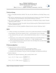 Theoretische Informatik II Vorbereitung Quiz PrÃ¤senzaufgaben