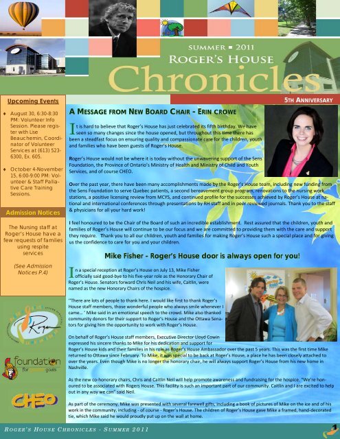 Summer 2011 Newsletter - Roger's House