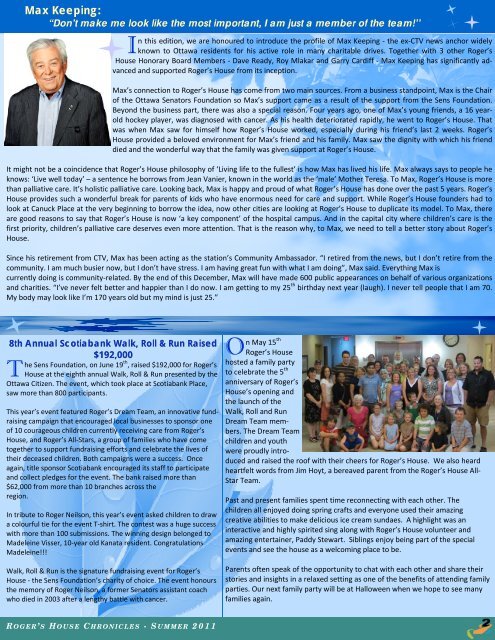 Summer 2011 Newsletter - Roger's House