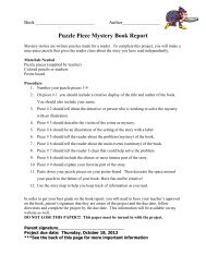 Puzzle Piece Mystery Book Report