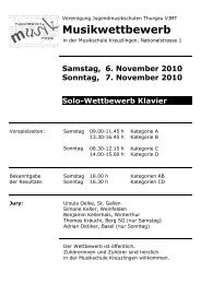 Vorspiel-Programm Kreuzlingen 2010 - Musikschulen Thurgau