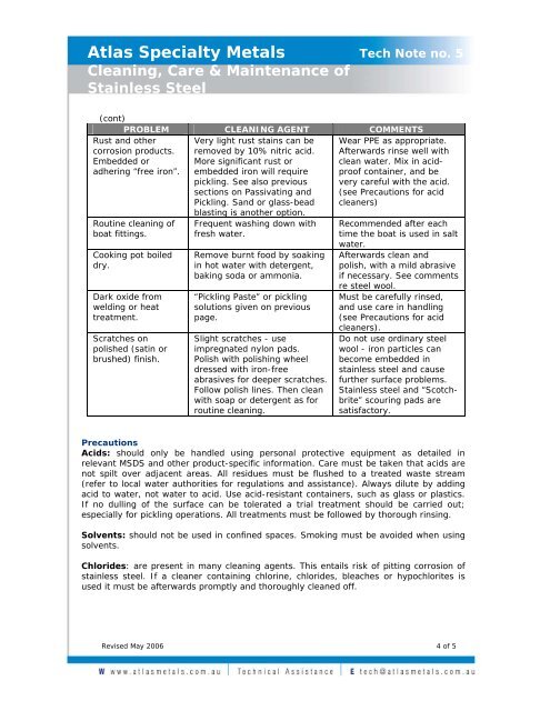 Cleaning, Care & Maintenance of Stainless Steel - BJH