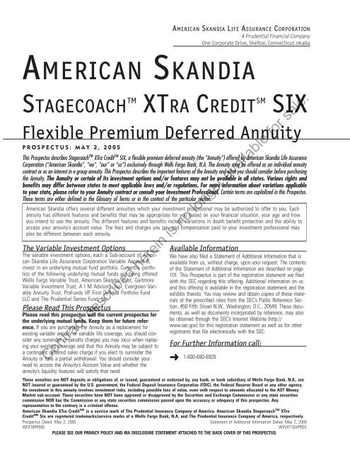 Stagecoach XTra Credit SIX - Prudential Annuities