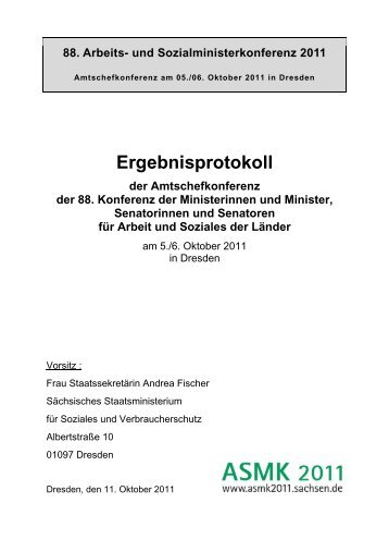 88. Arbeits- und Sozialministerkonferenz 2011 - Dagmar Neukirch ...