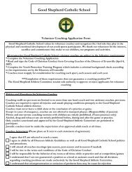 Volunteer Coaching Application Form - Good Shepherd Catholic ...