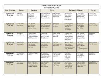 MINISTERS' SCHEDULE