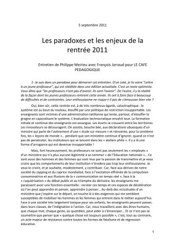 obtenir le texte en PDF - Site de Philippe Meirieu