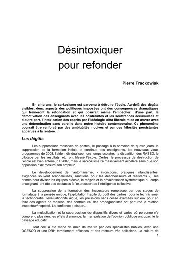 fracko_refond_desintox.pdf - Site de Philippe Meirieu