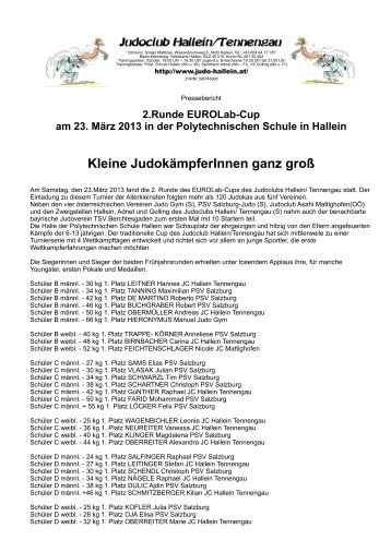 Pressebericht (.pdf) - Judoclub Hallein