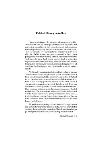 Political History in Andhra - Center for Inquiry