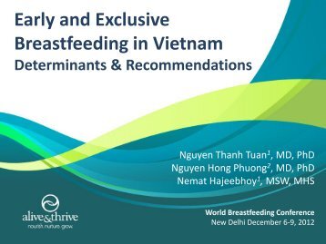 Early and exclusive breastfeeding in Vietnam â determinants ...