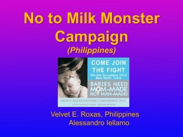 No to Milk Monster Campaign - World Breastfeeding Conference