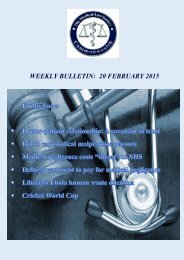 WEEKLY BULLETIN: 20 FEBRUARY 2015