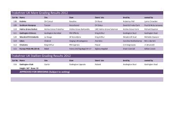 Trakehner UK Mare Grading Results 2012 ... - Trakehners UK