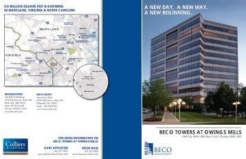 BECO TOWERS AT OWINGS MILLS A NEW DAY. A NEW WAY. A ...