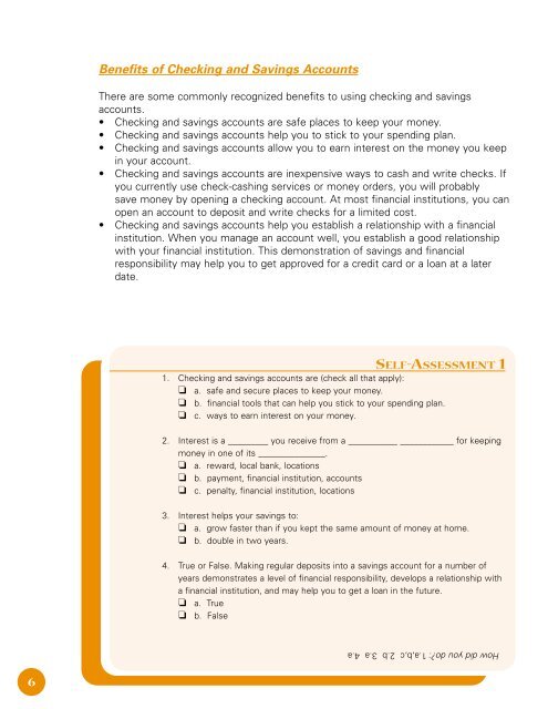 Working With Checking and Savings Accounts - The Homer Fund