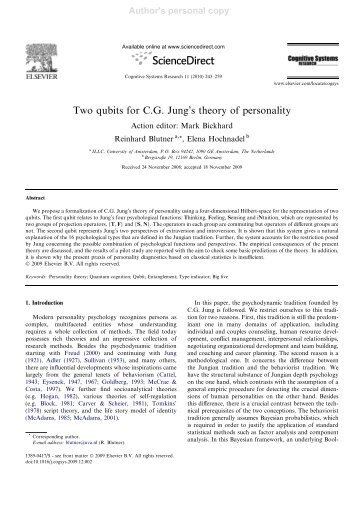 Two qubits for C.G. Jung's theory of personality - Reinhard Blutner