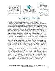 Ticks Prevention and Tips - Monadnock Community Hospital