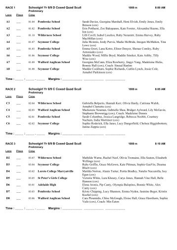 2012 Scotch Super Series Programme - Christian Brothers College