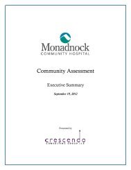 Community Needs Assessment - Monadnock Community Hospital