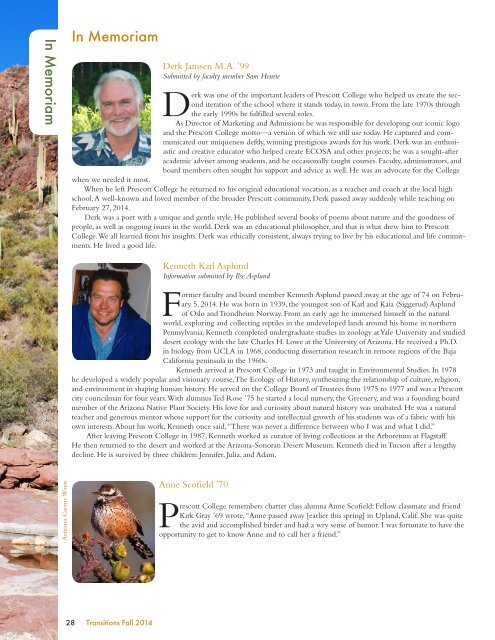 Transitions Magazine - Fall 2012 - Prescott College