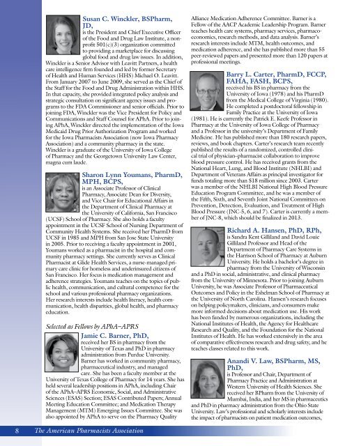 2013 APhA In Recognition of Excellence Awards Booklet - American ...