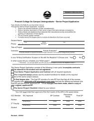 Senior Project Application - Prescott College