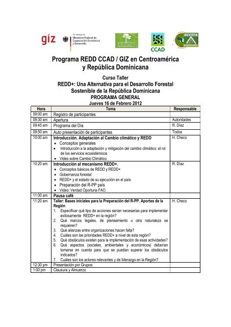 Curso Taller: REDD+ - CEDAF