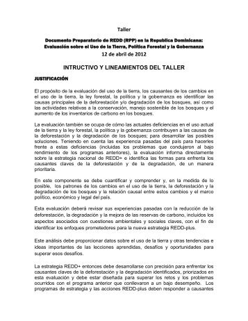 Documento preparatorio de REDD (RPP) en la Republica ... - CEDAF