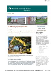 MCH Building Update Newsletter - Monadnock Community Hospital