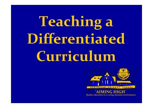 Teaching a Differentiated Curriculum at DPS