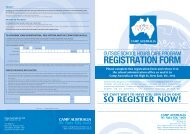 Camp Aus Registration form - Doncaster Primary School