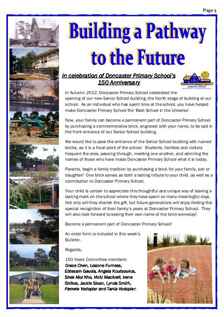 150 Year Celebration Day Issue 2 - Doncaster Primary School