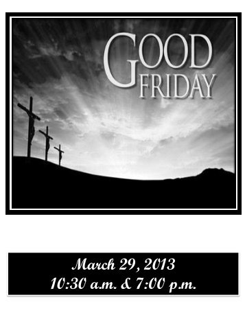 Good Friday Bulletin/Messenger - Trinity Lutheran Church